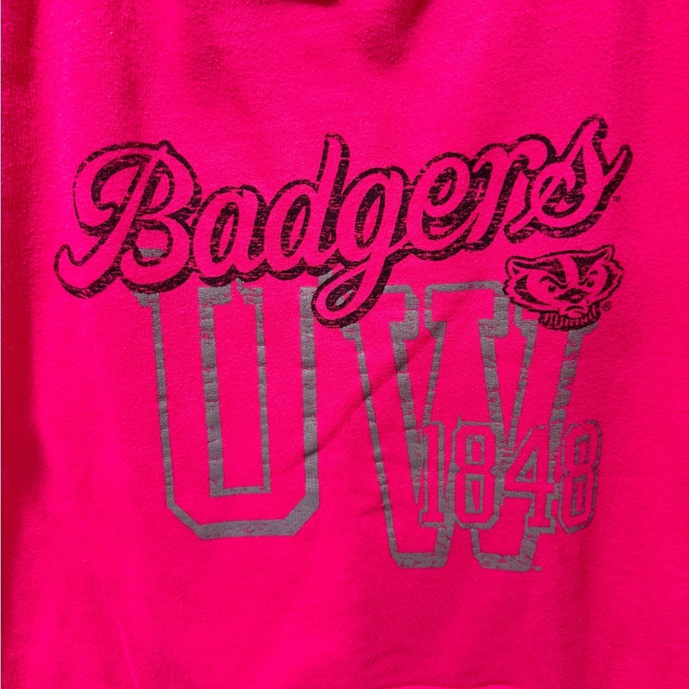 Wisconsin Badgers Sweatshirt Pink J America Size M - Picture 2 of 4